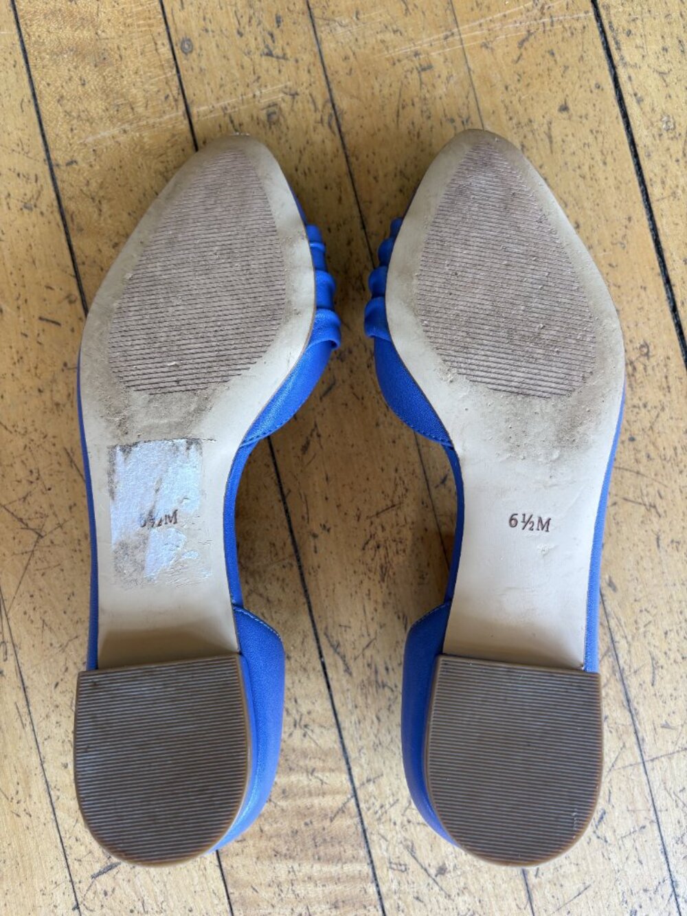 EUC Talbots Edison Pleated d’Orsay Flats - Twilight Blue—Nappa Leather Size 6.5M - Picture 6 of 6